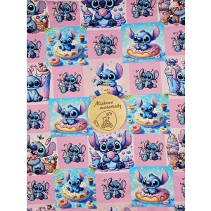 Singiel jersey cyfrowy z elastanem - STITCH CUKIERKI I PĄCZKI