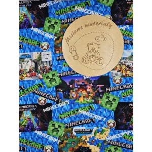 Singiel jersey cyfrowy z elastanem - MINECRAFT NIEBIESKI CREEPER