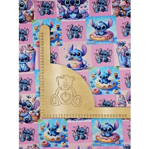 Singiel jersey cyfrowy z elastanem - STITCH CUKIERKI I PĄCZKI