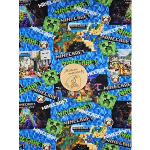 Singiel jersey cyfrowy z elastanem - MINECRAFT NIEBIESKI CREEPER