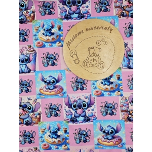 Singiel jersey cyfrowy z elastanem - STITCH CUKIERKI I PĄCZKI