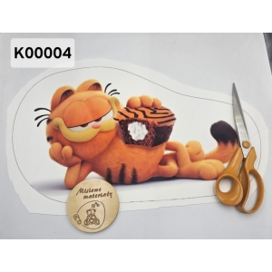 Panel KSZTAŁTKA velvet - GARFIELD Z MUFFINKA K00004