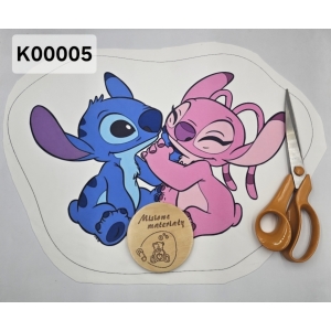 Panel KSZTAŁTKA velvet - STITCH I ANGEL K00005