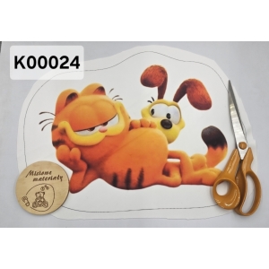 Panel KSZTAŁTKA velvet - KOT GARFILD Z PIESKIEM K00024