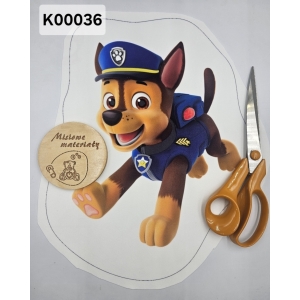 Panel KSZTAŁTKA velvet - PSI PATROL CHASE Z CZAPKA  K00036