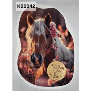 Panel KSZTAŁTKA velvet - KOŃ BRĄZOWY Z KWIATAMI K00042