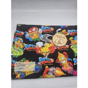 #741 Softshell drukowany - SUPER ZINGS NA CZARNYM 1,5M