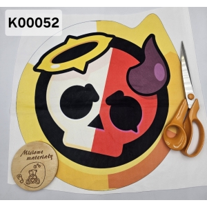 Panel KSZTAŁTKA velvet - BRAWL STARS CZASZKA K00052