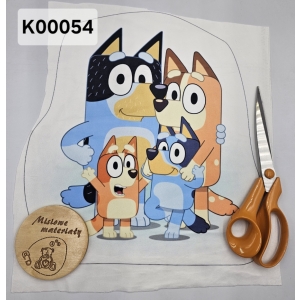 Panel KSZTAŁTKA velvet - BLUEY Z RODZINĄ PRZYTULONY  K00054