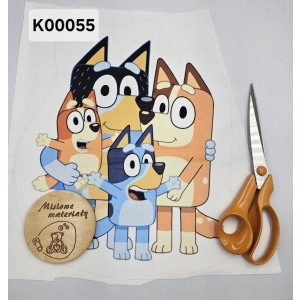 Panel KSZTAŁTKA velvet - BLUEY Z RODZINĄ HAPPY K00055