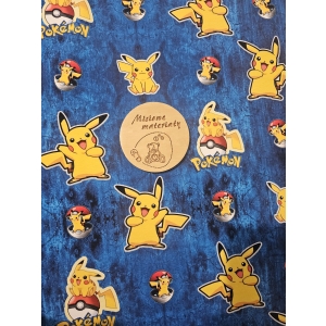 Dresowka pętelka nadruk cyfrowy - POKEMON PIKACHU NA JEANSIE