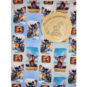 Dresówka pętelka nadruk cyfrowy - STITCH FILMOWY