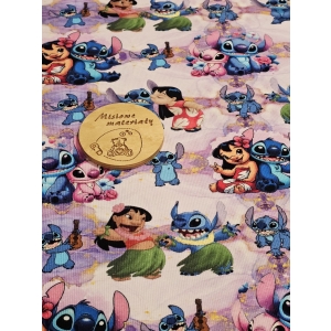 Ściągacz prążek drukowany - LILO I STITCH FIOLETOWY OMBRE