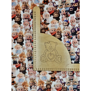 Dresówka pętelka nadruk cyfrowy - LABUBU BIAŁE