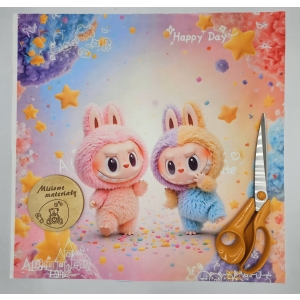 DOSTĘPNE Panel VELVET 45CMX45CM - LABUBU TĘCZOWI PRZYJACIELE B0046