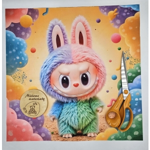 DOSTĘPNE Panel VELVET 45CMX45CM - LABUBU TĘCZOWY B0044