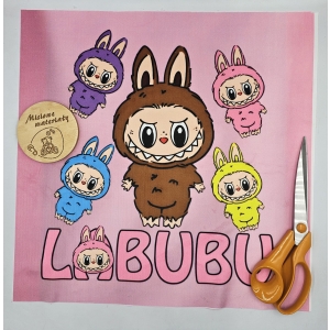 DOSTĘPNE Panel VELVET 45CMX45CM - LABUBU ROZOWY MIX B0047