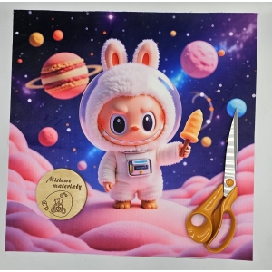 DOSTĘPNE Panel VELVET 45CMX45CM - LABUBU ASTRONAUTA Z LODEM  B0042