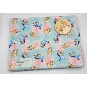 #729 Softshell drukowany - BLUEY GEOMETRYCZNY NIEBIESKO-RÓŻOWY 1,5M