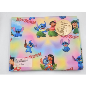 #737 Softshell drukowany - LILO I STITCH PASTELOWY 1,5M