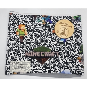 #757 Softshell drukowany - MINECRAFT BIAŁO-CZARNY 0,28M