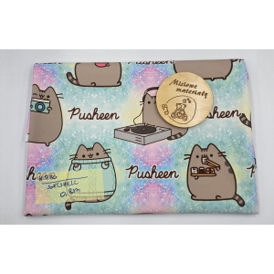 #780 Softshell drukowany- PUSHEEN MIĘTOWY 0.8M