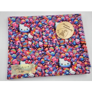 #797 Softshell drukowany - HELLO KITTY CUKIERKI 1,5M
