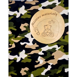 Dresówka pętelka nadruk cyfrowy - MORO BEZOWE Z KHAKI