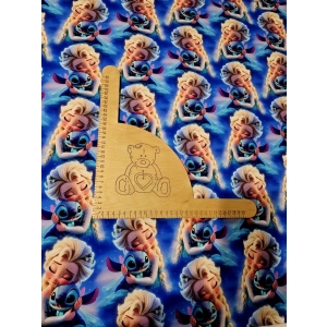 Dresówka pętelka nadruk cyfrowy - STITCH I ELZA