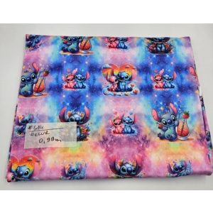 Welur drukowany elastyczny - STITCH TECZOWY 0.98M  #614