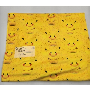 Welur drukowany elastyczny - POKEMON - PIKACHU NA ŻÓŁTYM 0.98M  #615