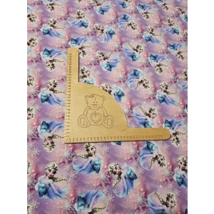 Singiel jersey cyfrowy z elastanem- FROZEN - ELZA SNIEZYNKI NA ROZOWYM