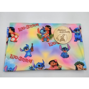 Welur soft drukowany elastycznym - LILO I STITCH PASTELOWY 1M #634