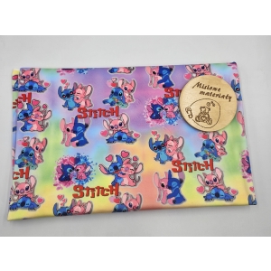 Welur soft drukowany elastycznym - STITCH I ANGEL ZAKOCHANY 1M #630