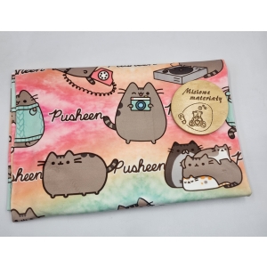 Welur soft drukowany elastycznym - PUSHEEN KOLOROWY 0,47M #629