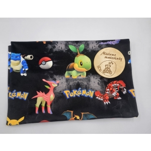 Welur soft drukowany elastycznym - POKEMONY NA BETONIE 1M #628