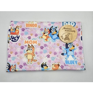 Welur soft drukowany elastycznym - BLUEY KOLOROWE ŁAPKI 1M #625