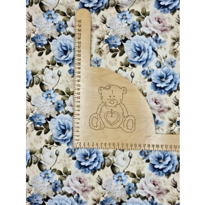 Dresówka pętelka nadruk cyfrowy - KWIATY NIEBIESKIE NA ECRY