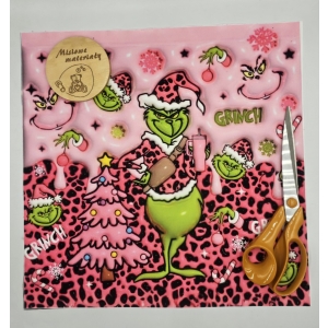 DOSTEPNE Panel VELVET 40CMx40CM - GRICH MLECZNY RÓŻOWY Z PANTERKA