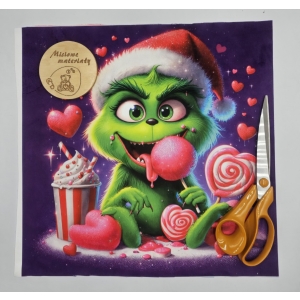 DOSTEPNE Panel VELVET 40CMx40CM - GRINCH Z LIZAKIEM