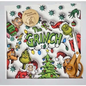 DOSTEPNE Panel VELVET 40CMx40CM - GRINCH MLECZNY Z RODZINĄ