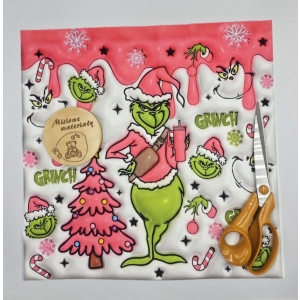 DOSTEPNE Panel VELVET 40CMx40CM - GRINCH MLECZNY RÓŻOWY