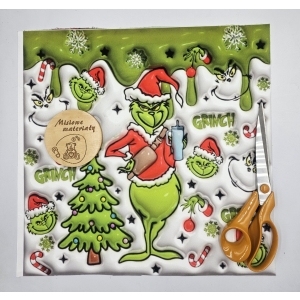 DOSTEPNE Panel VELVET 40CMx40CM - GRINCH MLECZNY ZIELONY