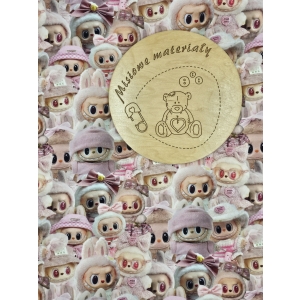 Singiel jersey cyfrowy z elastanem - LABUBU ROZOWE