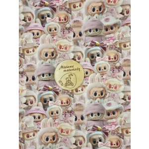 Singiel jersey cyfrowy z elastanem - LABUBU ROZOWE