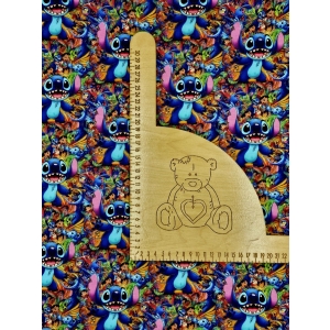 Dresówka pętelka nadruk cyfrowy - STITCH KOLOROWY