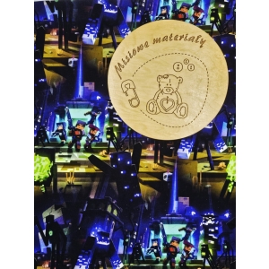 Dresówka pętelka nadruk cyfrowy - MINECRAFT FIOLETOWY