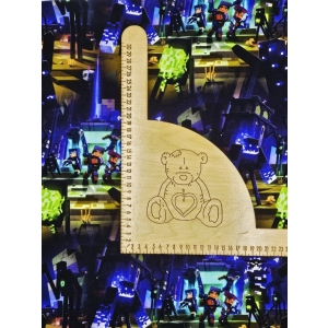 Dresówka pętelka nadruk cyfrowy - MINECRAFT FIOLETOWY