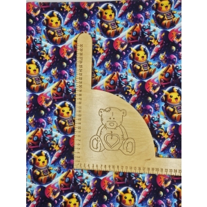 Singiel Jersey cyfrowy z elastanem - PIKACHU W KOSMOSIE/POKEMONY