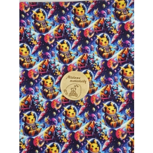 Singiel Jersey cyfrowy z elastanem - PIKACHU W KOSMOSIE/POKEMONY